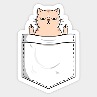 Cat pocket fingers Sticker